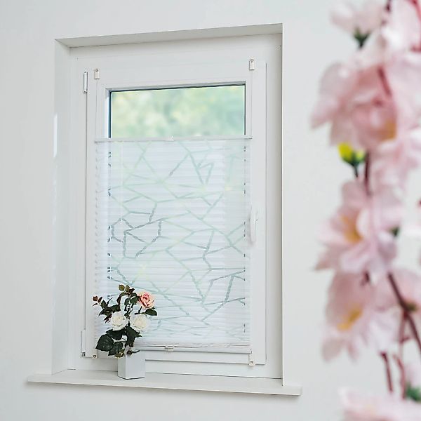 Liedeco Plissee "Ausbrenner Grafik" Lichtschutz ohne Bohren verspannt günstig online kaufen