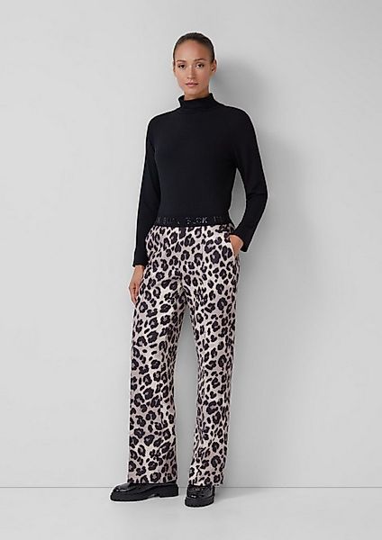 s.Oliver Chinos Hose Wide-Leg-Hose aus Scuba mit Logo-Gummibund günstig online kaufen