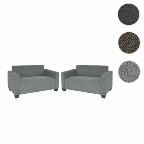 HWC Mendler Sofa-Garnitur 2x 2er Sofa grau günstig online kaufen
