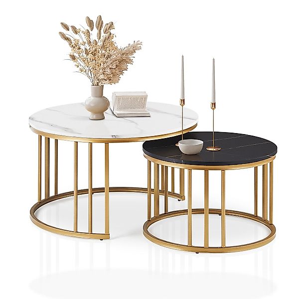 Ofcasa Couchtisch Runder Sofatisch (2er Set), günstig online kaufen