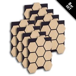 Homestyle4u Akustikpaneele 8 Wandpaneele Holz Hexagon 76 x 62 cm Stück Natu günstig online kaufen