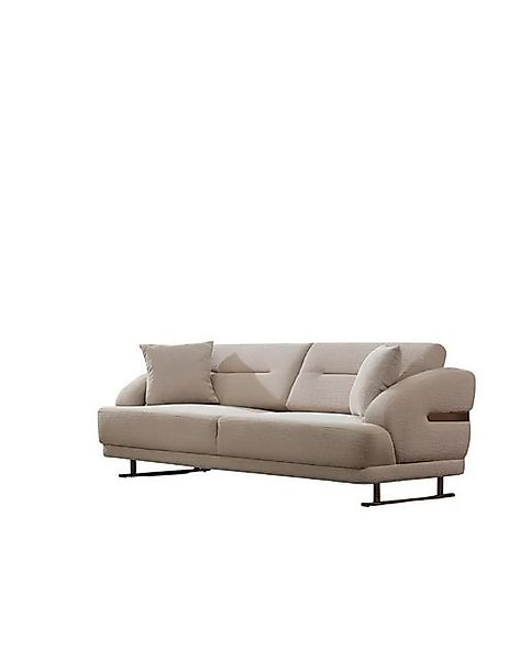 Xlmoebel Sofa Neues modernes Stoffsofa in Beige für drei Personen - 3-Sitze günstig online kaufen