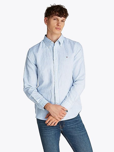 Tommy Hilfiger Langarmhemd LINEN BLEND BOLD STRIPE mit feinen Streifen günstig online kaufen