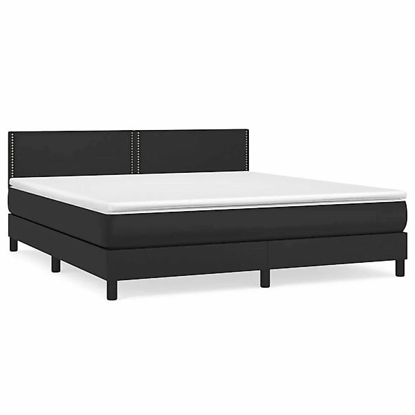 vidaXL Boxspringbett mit Matratze Schwarz 180x200 cm Kunstleder1371025 günstig online kaufen