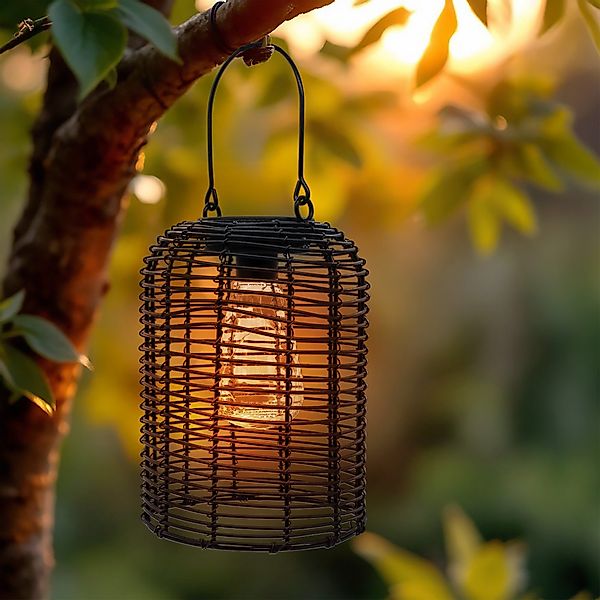 Spetebo LED Gartenleuchte Solar Lampe schwarz, günstig online kaufen