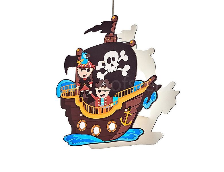 hofstein Pendelleuchte »Roncolongo« bunte Hängelampe mit Piraten-Motiv aus günstig online kaufen