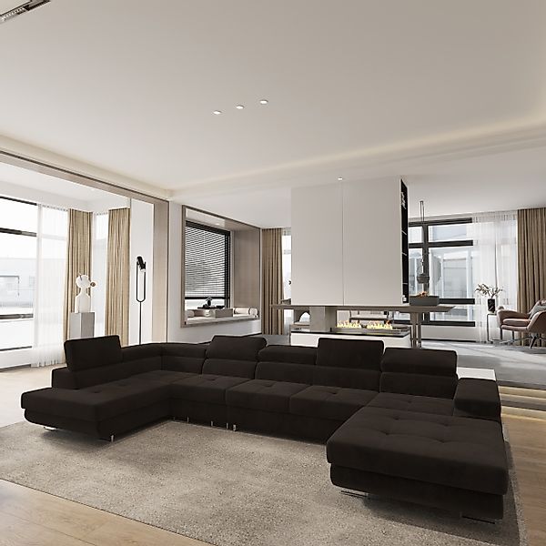 Masseno Ecksofa VELORA mit Schlaffunktion U-Form, günstig online kaufen