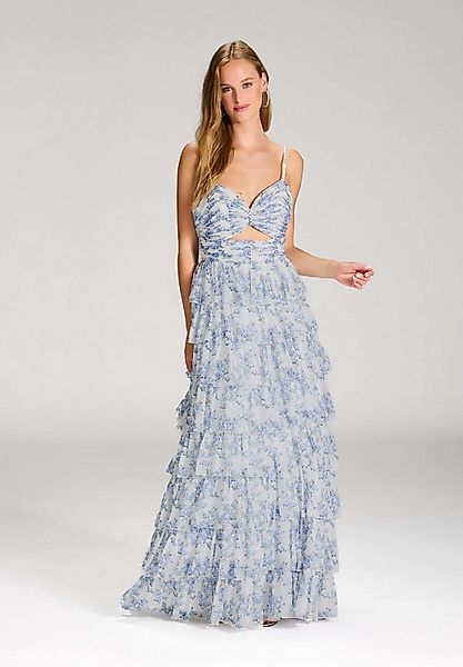 Hey Kyla Abendkleid - Printkleid mit Volantrock und Cut-out Detail Taillier günstig online kaufen