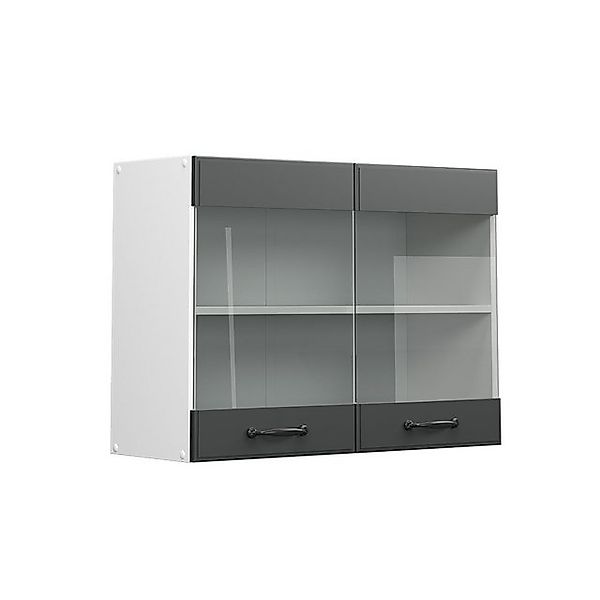 Vicco Küchenglasschrank R-Line Glashängeschrank Anthrazit Landhaus/Weiß 80 günstig online kaufen