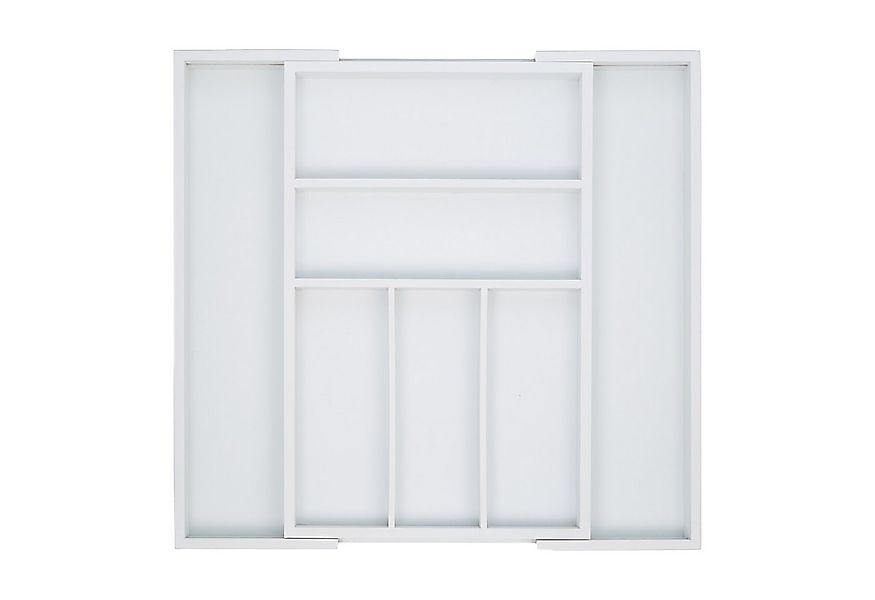 relaxdays Besteckkasten Besteckeinsatz Bambus weiß günstig online kaufen