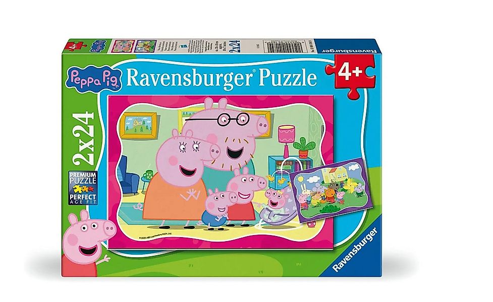 Ravensburger Puzzle Kinderpuzzle 2x24 Teile - Peppa Wutz - Neue Abenteuer, günstig online kaufen