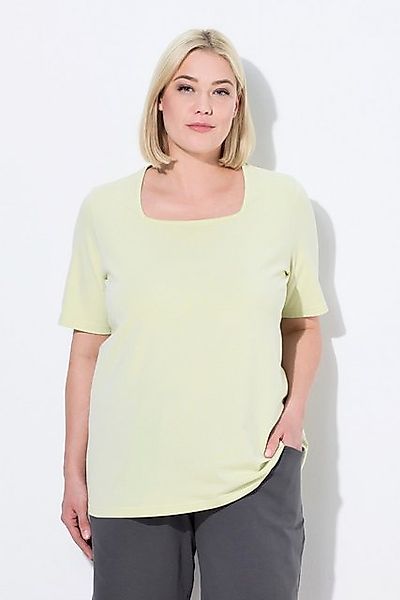 Ulla Popken T-Shirt T-Shirt A-Linie Carré-Ausschnitt Halbarm günstig online kaufen