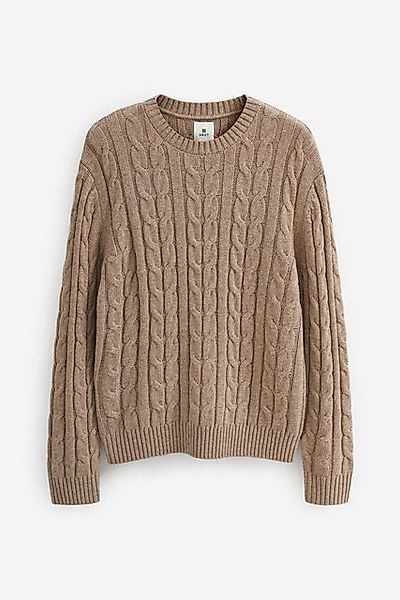 Next Rundhalspullover Pullover mit Zopfmuster und hohem Wollanteil (1-tlg) günstig online kaufen