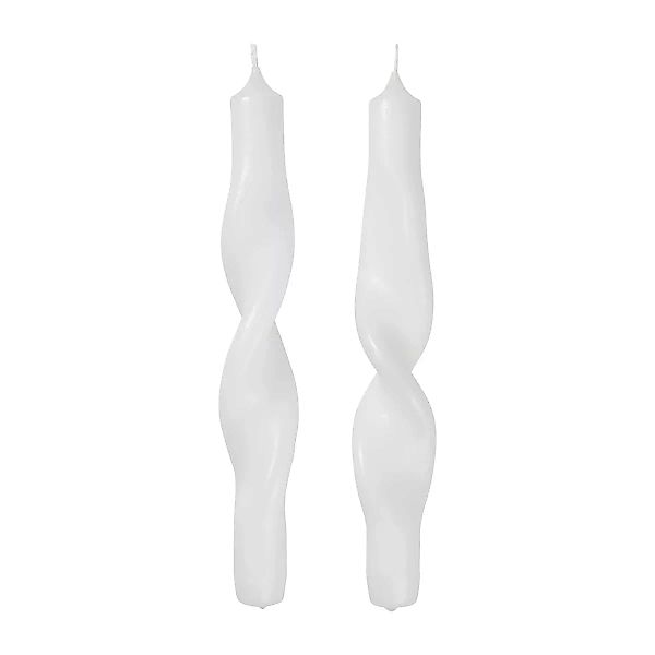 Twist twisted candles gedrehte Kerze 23cm 2er Pack Pure white günstig online kaufen
