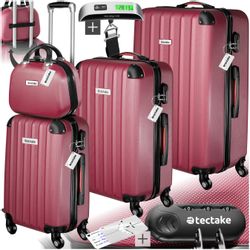 tectake Trolley Hartschalenkoffer-Set, 4 Rollen, 4-teilig, günstig online kaufen