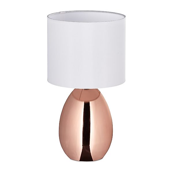 relaxdays Nachttischlampe Tischlampe Metall & Stoff, günstig online kaufen
