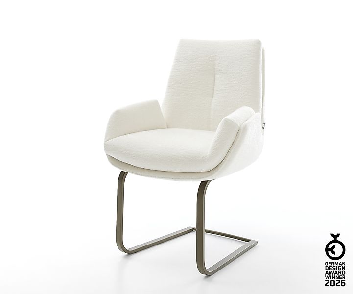 Freischwinger Clea-Flex Bouclé Soft Beige Freischwinger flach Effektfinish günstig online kaufen