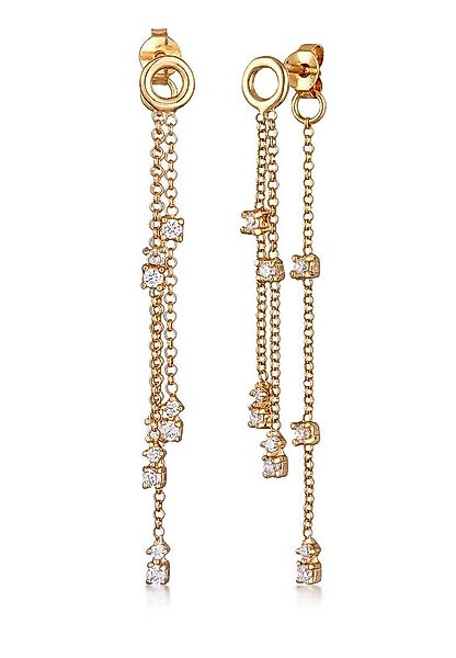 Elli Paar Ohrstecker Ohrhänger Zirkonia Ketten Design 925 Silber, Kreis günstig online kaufen