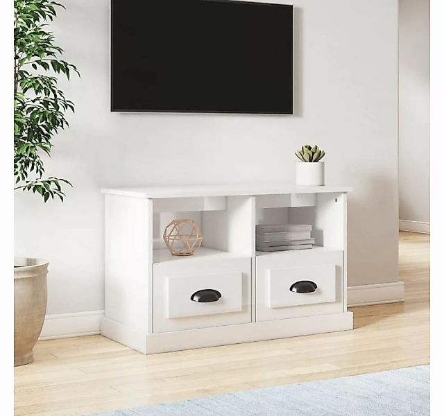 furnicato TV-Schrank Hochglanz-Weiß 80x35x50 cm Holzwerkstoff günstig online kaufen