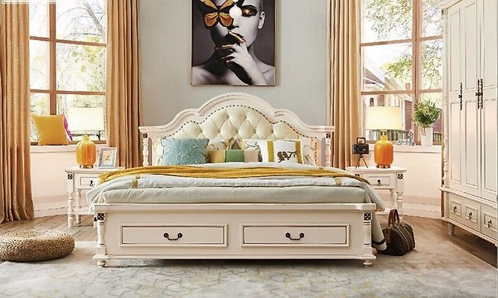 JVmoebel Bett Holzbett Doppel Hotel Betten Schlafzimmer cm Holz Beige, Made günstig online kaufen