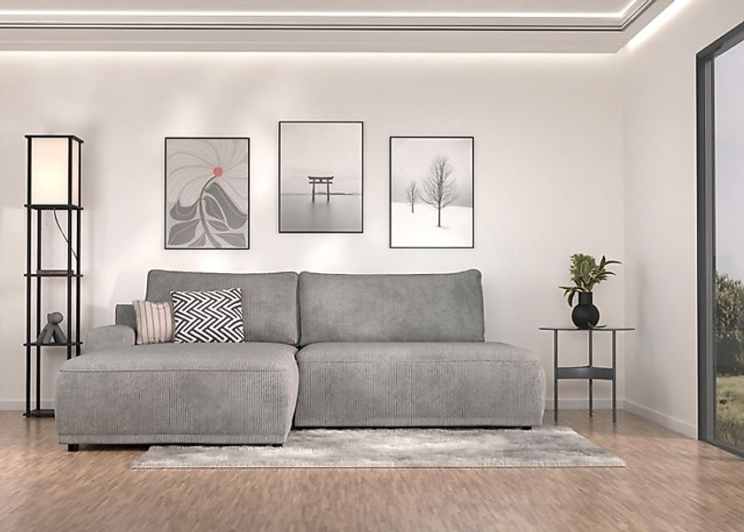 TRENDMANUFAKTUR Ecksofa »Fordon II, Schlafsofa mit Bettkasten, Couch in L-F günstig online kaufen