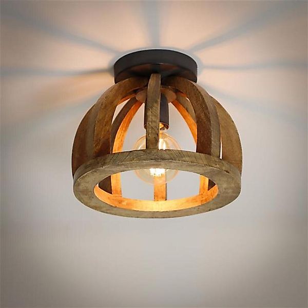 famlights | Deckenleuchte Edda in Natur-hell E27 günstig online kaufen