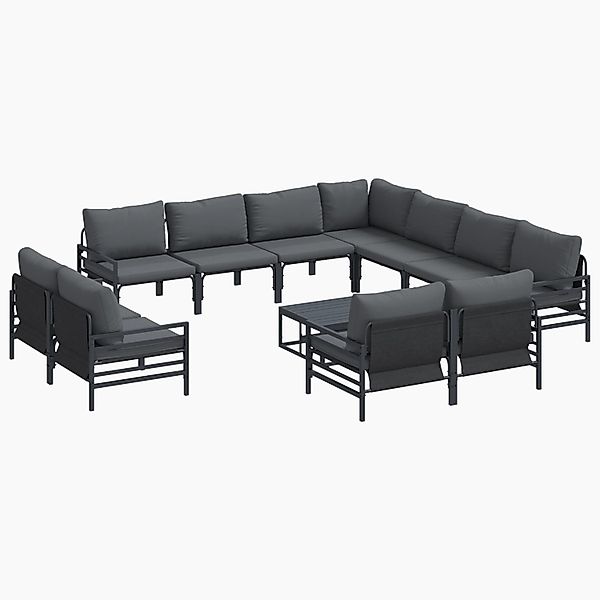 vidaXL Garten-Sofa-Set 12-Tlg Anthrazit Stahl 3379035 günstig online kaufen