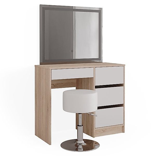 Vicco Schminktisch Sherry, Sonoma/Weiß, 90 cm günstig online kaufen