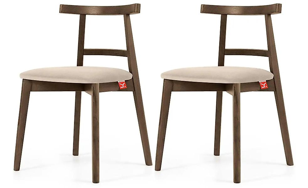 KONSIMO Holzstuhl 2er-Set   ¦ creme ¦ Maße (cm): B: 47 H: 76 Stühle > Polst günstig online kaufen