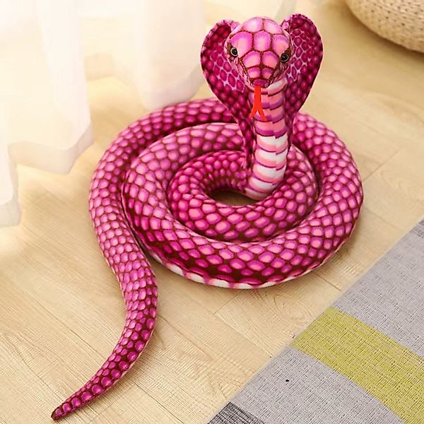 Tinisu Plüschfigur Kobra Schlange Kuscheltier XXL - 170 cm Plüschtier Rosa günstig online kaufen
