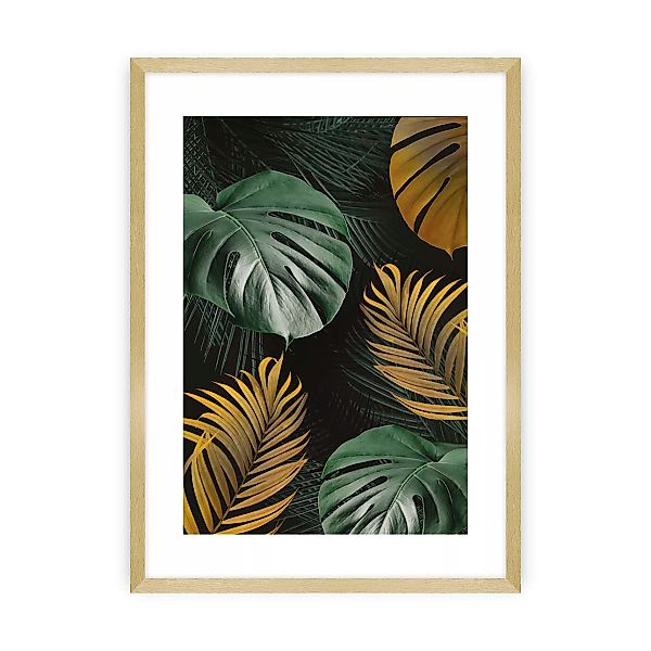 Poster Golden Leaves I, 50 x 70 cm, Ramka: Złota günstig online kaufen