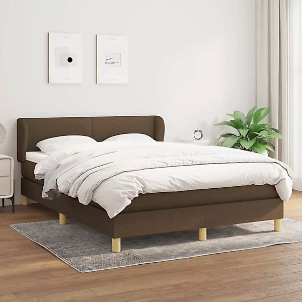Vidaxl Boxspringbett Mit Matratze Dunkelbraun 140x200 Cm Stoff günstig online kaufen
