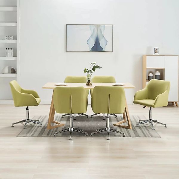 Esszimmerstühle Drehbar 6 Stk. Grün Stoff günstig online kaufen
