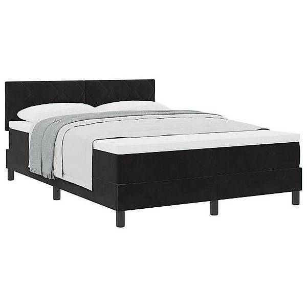 vidaXL Bett Boxspringbett mit Matratze Schwarz 140x200 cm Samt (1-tlg) günstig online kaufen