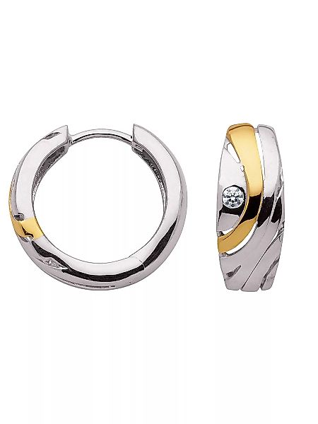 Adelia´s Paar Ohrhänger "925 Silber Ohrringe Creolen Ø 16,9 mm", mit Zirkon günstig online kaufen
