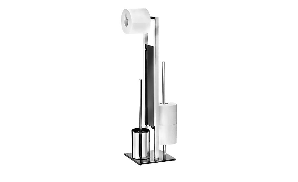 Stand WC Garnitur  "Rivalta" ¦ silber ¦ Edelstahl,Glas ¦ Maße (cm): B: 18 H günstig online kaufen