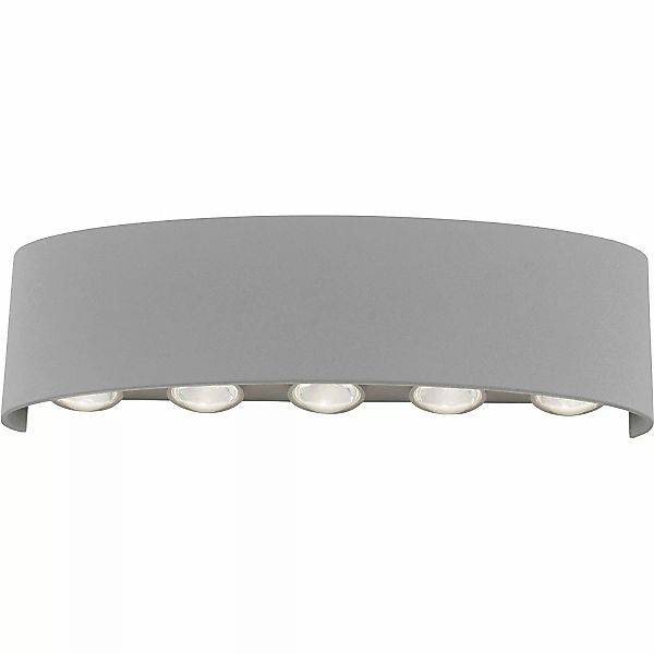 LED Wandleuchte Carlo in Silber pulverbeschichtet 10x 0,8W 1200lm IP54 günstig online kaufen