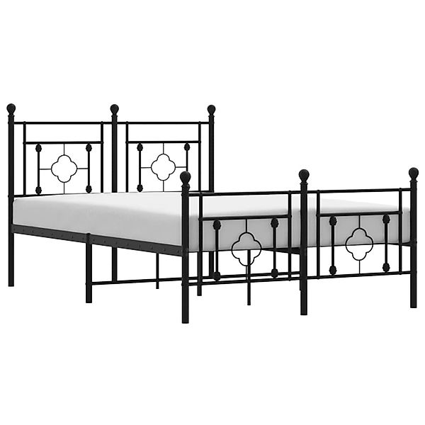 vidaXL Bettgestell, Bettrahmen mit Kopf- und Fußteil Metall Schwarz 120x190 günstig online kaufen