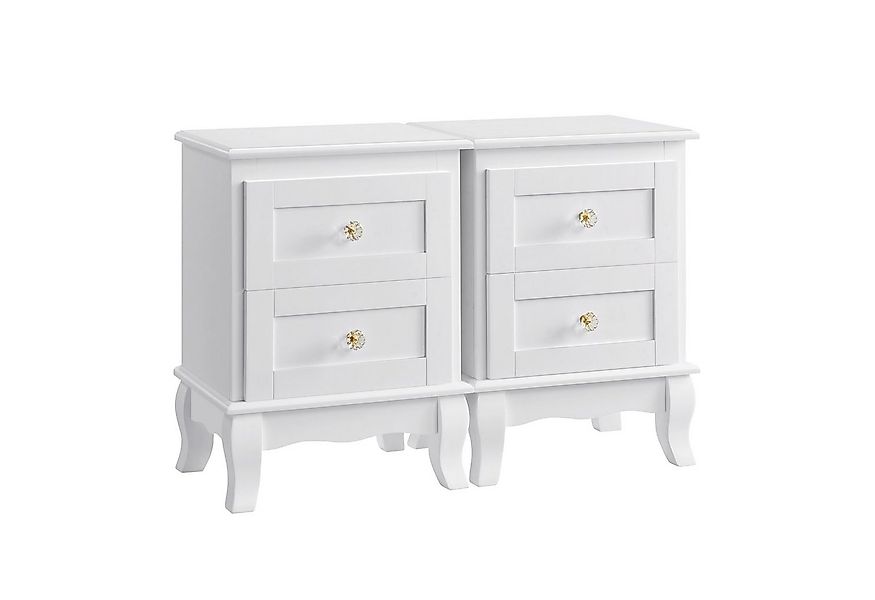 VASAGLE Nachttisch, mit jeweils 2 Schubladen, Beine aus Kiefernholz, 2 Stüc günstig online kaufen