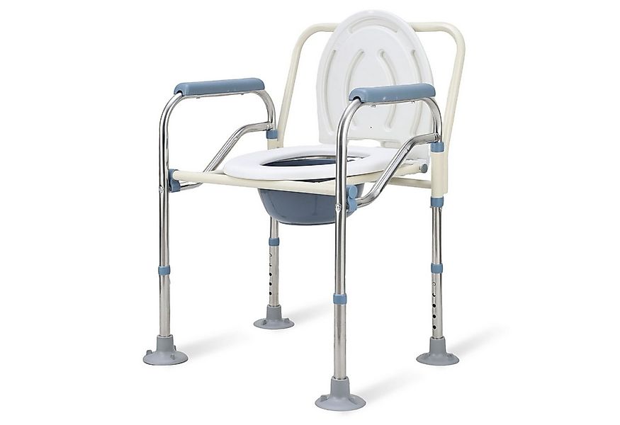 Clanmacy Toiletten-Stuhl Faltbar Toilettenstuhl mit Eimer Höhenverstellbar günstig online kaufen