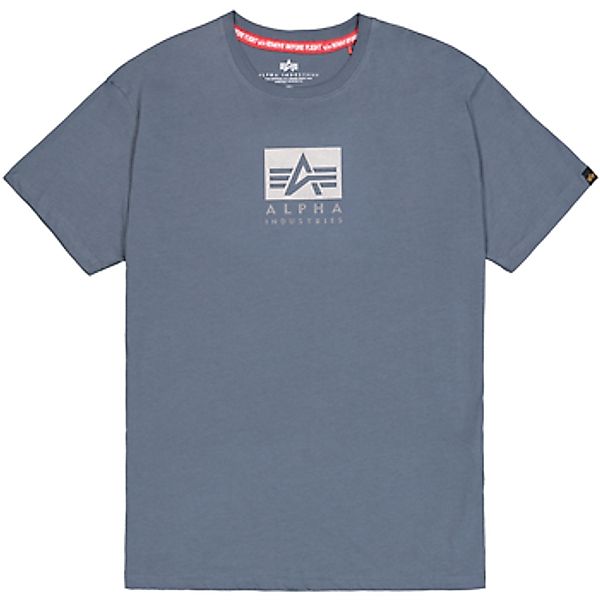 Alpha Industries  T-Shirt Satin Logo T-Shirt - denim blue günstig online kaufen