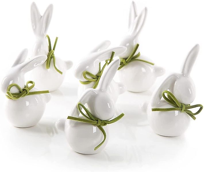 Logbuch-Verlag Osterfigur 6 Osterhasen Figuren weiß günstig online kaufen