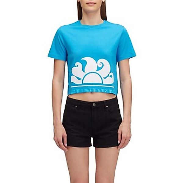 Sundek  T-Shirt Cropped T-Shirt With Maxi Logo Print günstig online kaufen
