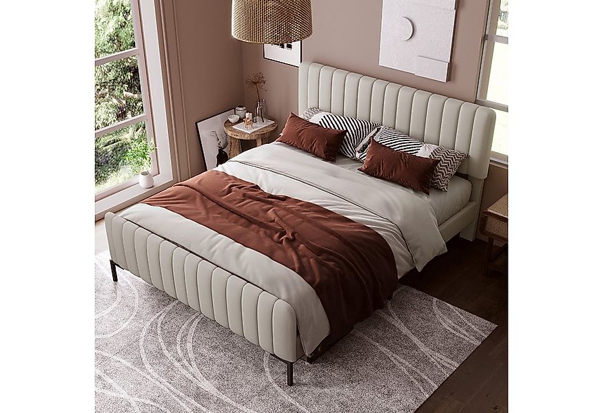 STILVORA Polsterbett 180x200 Jugendbett mit verstellbares Kopfteil, Gepolst günstig online kaufen