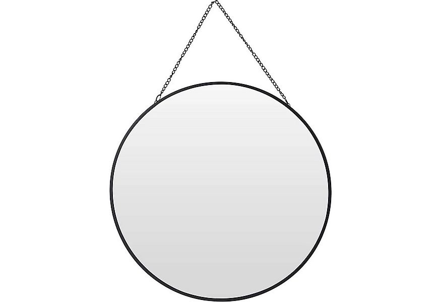 Meinposten Wandspiegel Spiegel rund 30 cm Metall schwarz Glas Schminkspiege günstig online kaufen