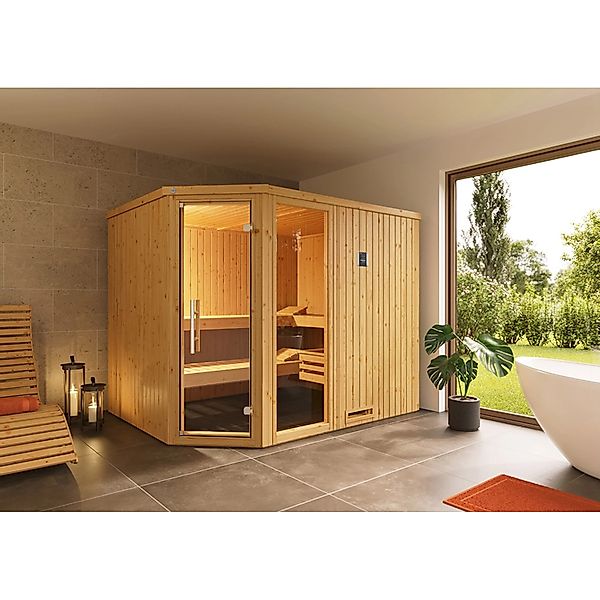 Weka Element-Ecksauna Varberg 4 o. OfenGlastür/Fenster günstig online kaufen