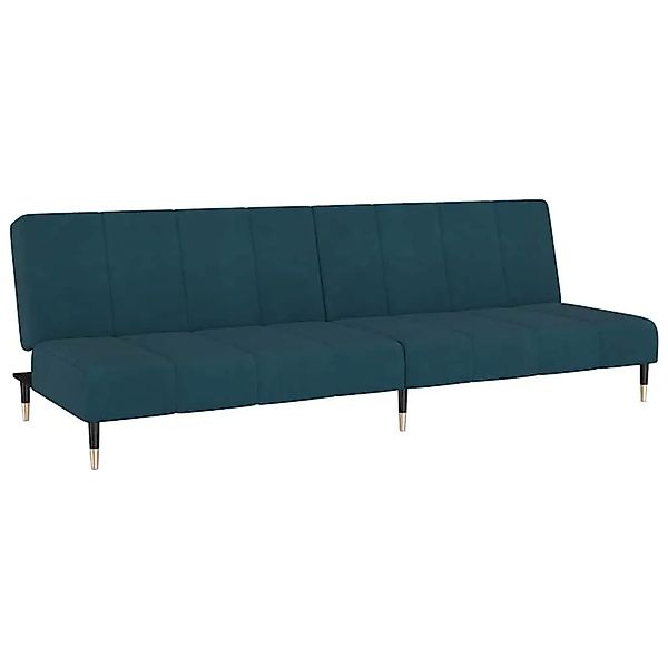 vidaXL Schlafsofa 2-Sitzer Blau Samt 375873 günstig online kaufen