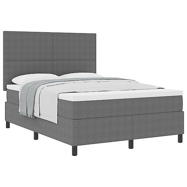 vidaXL Bett Boxspringbett mit Matratze Hellgrau 140x200 cm Cordstoff (1-tlg günstig online kaufen
