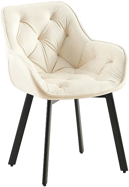 CLP Esszimmerstuhl Antigo, Polsterstuhl mit Samt-Bezug, Metallgestell günstig online kaufen