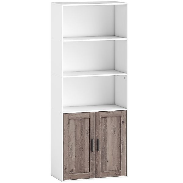 HOMCOM Bücherregal Schmal, Bücherregal mit Türen, Offene Regale und Schrank günstig online kaufen